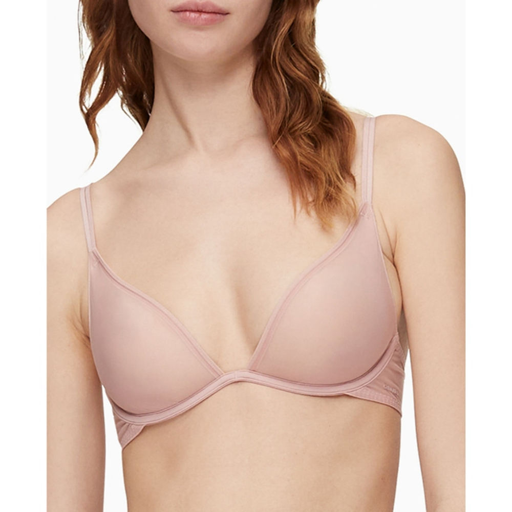 Calvin Klein Women's Size 34C Pink Sheer Marquisette Unlined Plunge Bra NWT